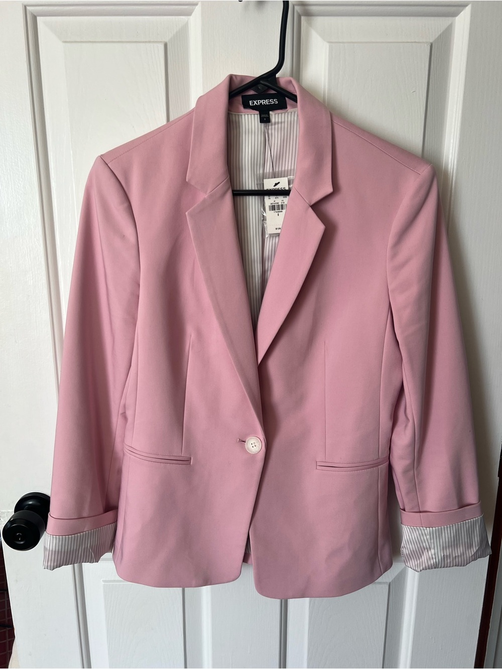Express Women's Light Pink Single-Button Blazer